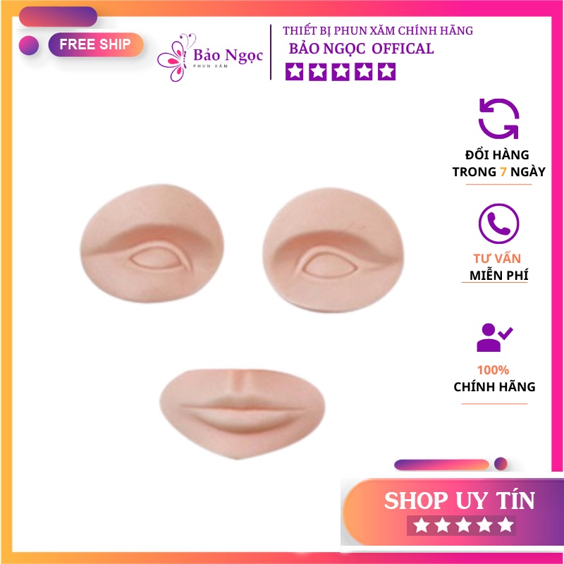 Đầu canh học phun xăm chất liệu silicon thay được mắt môi miệng loại 1