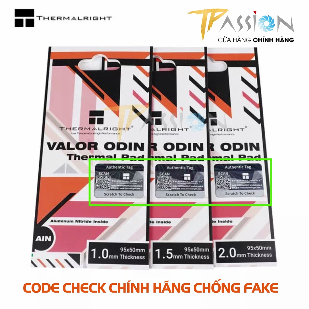 Miếng dán tản nhiệt Thermalright VALOR ODIN Thermal Pad 15W/mk 95x50mm - Chính hãng