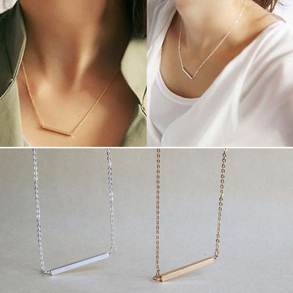 Dây chuyền mặt hình thanh ngang đơn giản