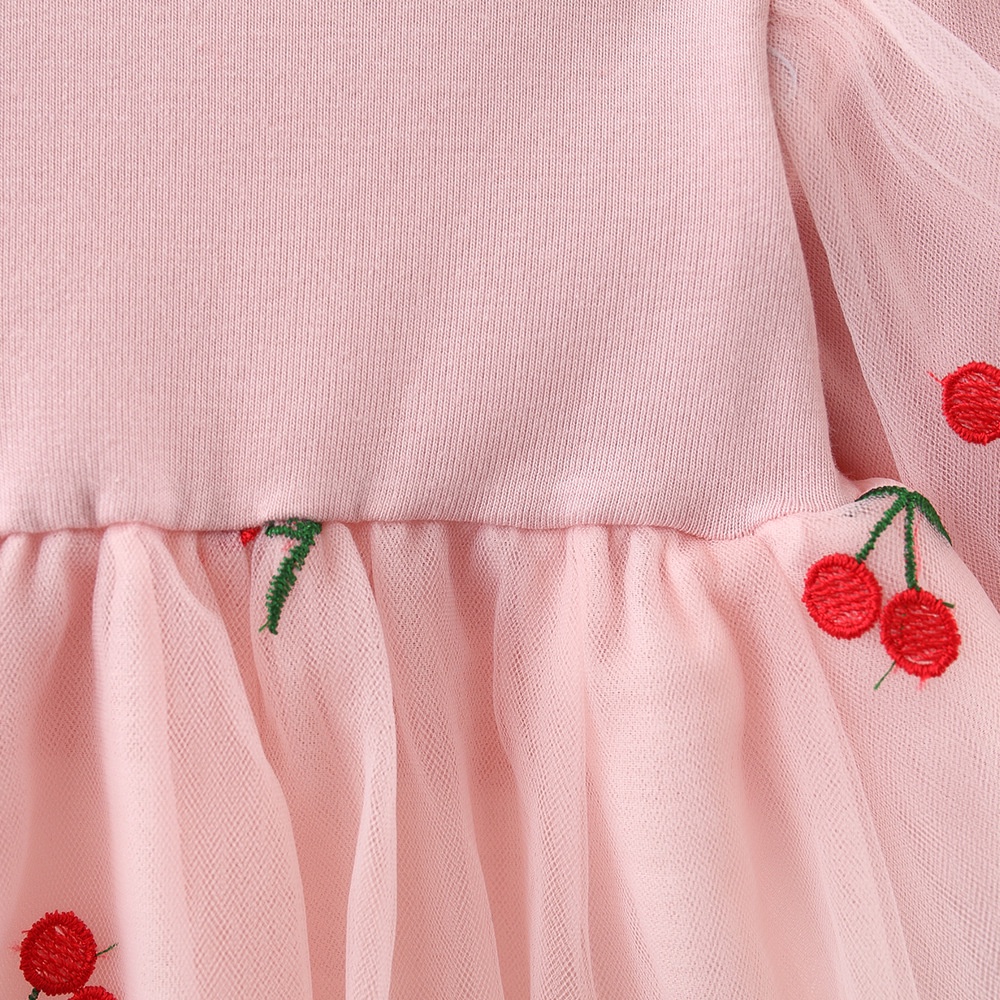 Đầm Công Chúa Chất Liệu Cotton Mềm Mại Tay Dài Thêu Họa Tiết Dễ Thương Thoải Mái Cho Bé Gái