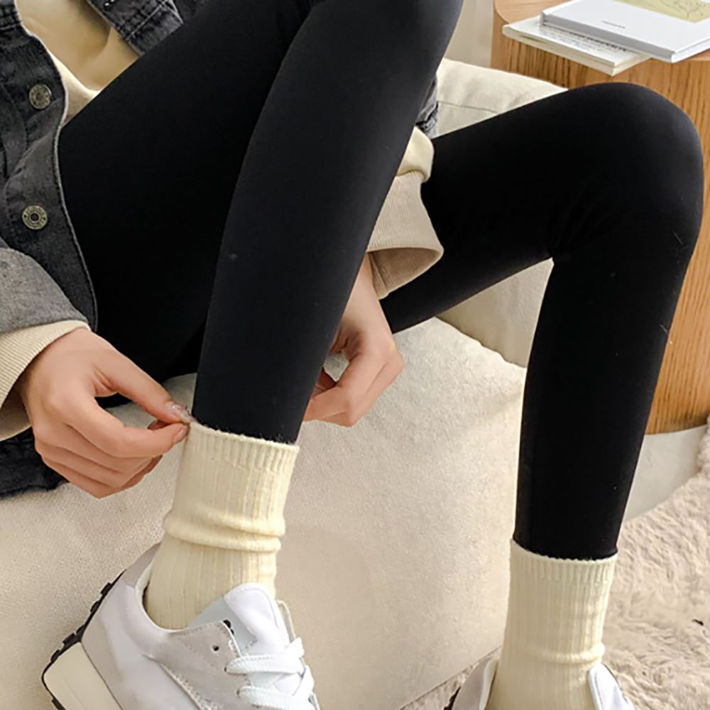 Vớ len cashmere dày dặn màu trơn dễ thương thời trang thu đông cho nữ