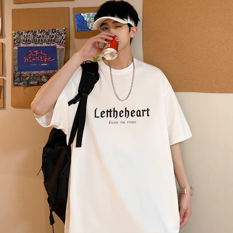 Áo thun tay lỡ form rộng unisex Lettheheart, Áo thun phông rộng HM1986 3179