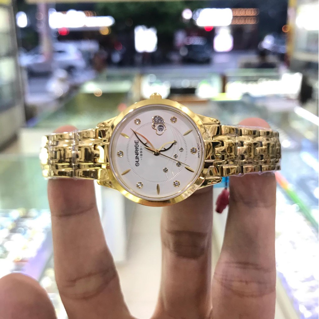 Đồng hồ nữ SUNRISE 9804SA màu vàng trắng full hộp chính hãng, kính Sapphire chống xước chống nước tốt | BigBuy360 - bigbuy360.vn