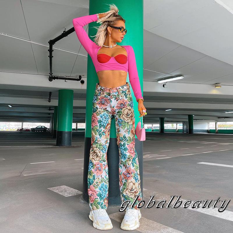 Áo croptop tay dài phối màu thời trang cho nữ