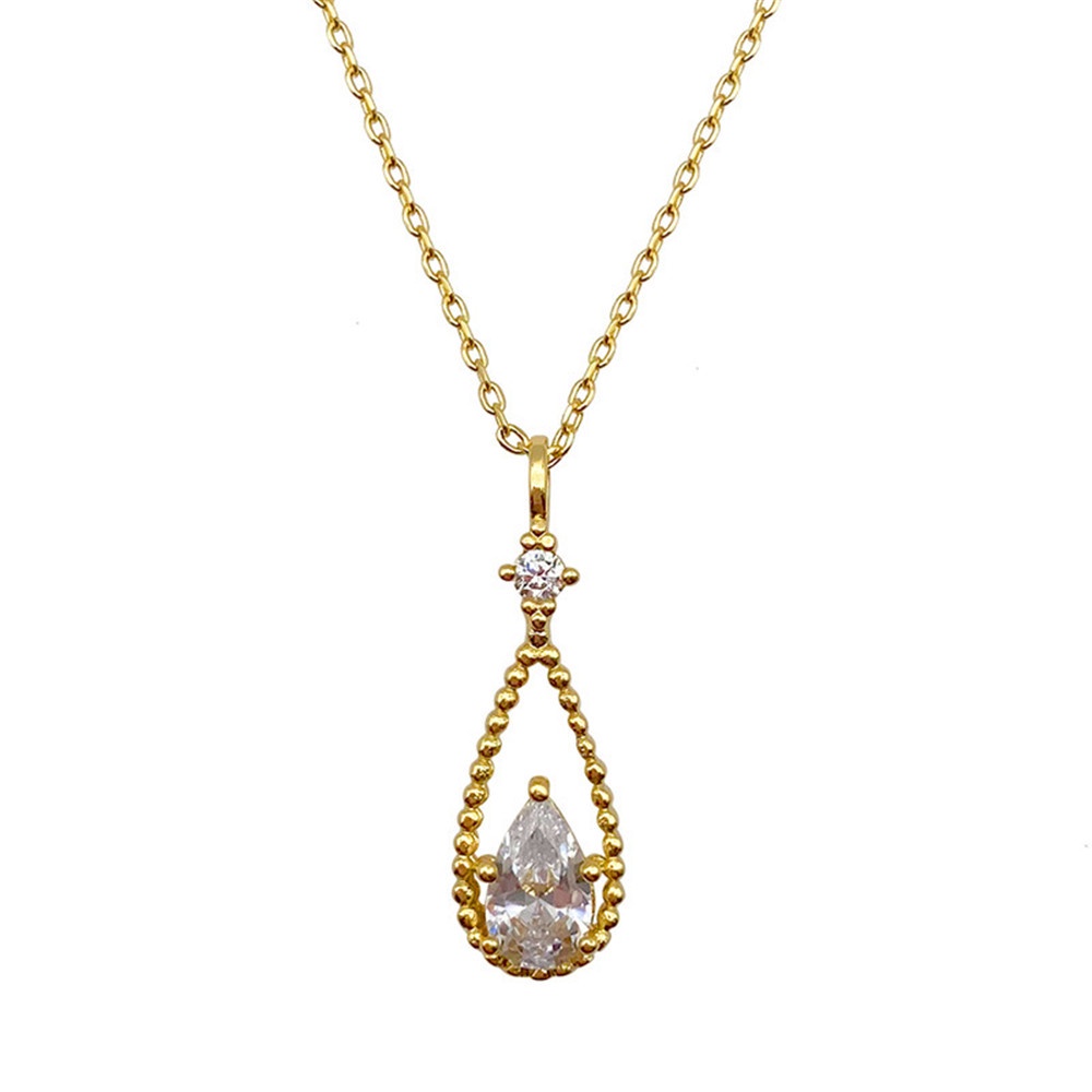 Vòng cổ Hình Giọt Nước Đính Đá Zircon Thời Trang Cho NữYanqueens Quà tặng trang sức