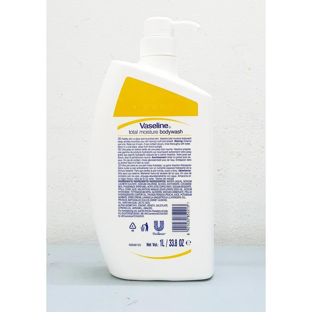 Sữa Tắm Dưỡng Ẩm Vaseline Total Moisture Body Wash 1L từ Mỹ