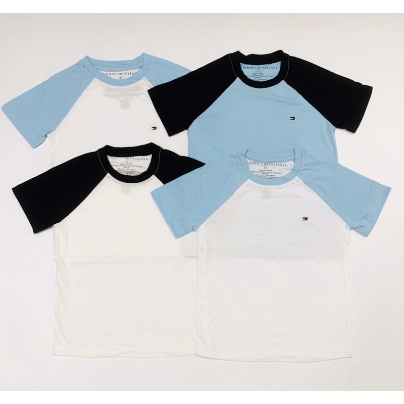 Áo thun tay phối màu trơn bé trai Tommy Hifiger size 2-7