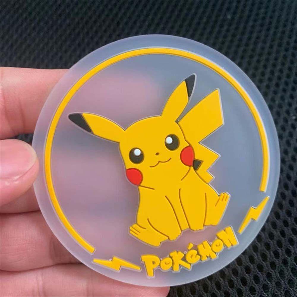 Miếng Lót Ly Hình Pikachu Dễ Thương Trang Trí Nội Thất Xe Hơi