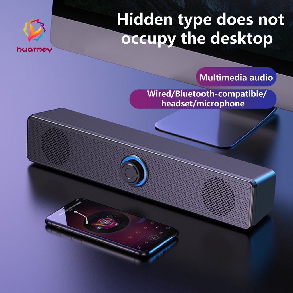 Loa Bluetooth 5.0 âm thanh siêu trầm huarmey có dây cho máy tính