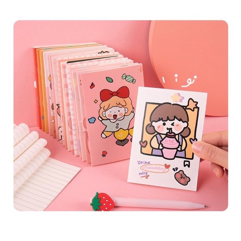 Sổ nhỏ học tập mini dễ thương, Sổ tay mini ghi chép 32 trang Bỏ túi tiện lợi nhiều họa tiết cu te