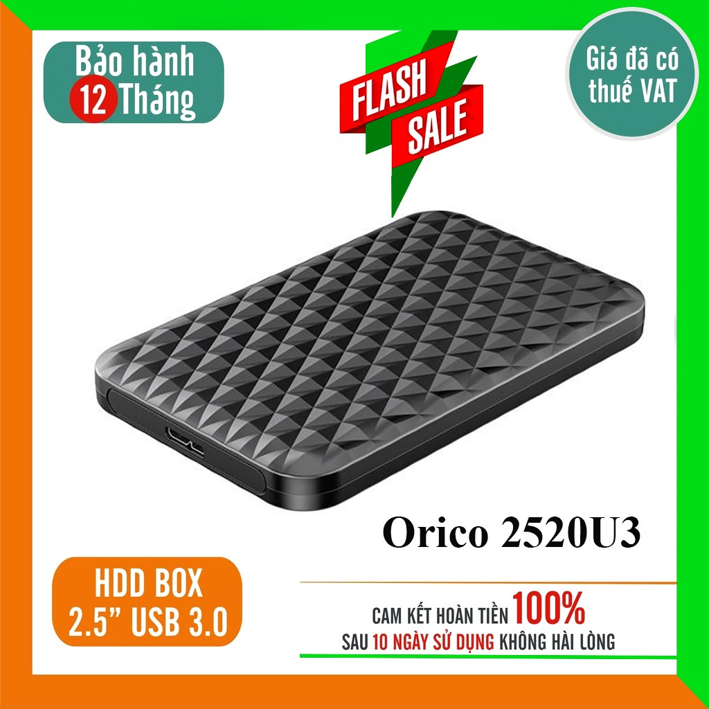 Box ổ cứng 2.5'' Orico 2577U3 / 2139U3 / 2189U3/2521U3/2520U3 Sata 3.0 - Dùng cho HDD, SSD - SP Chính hãng BH 12 tháng!