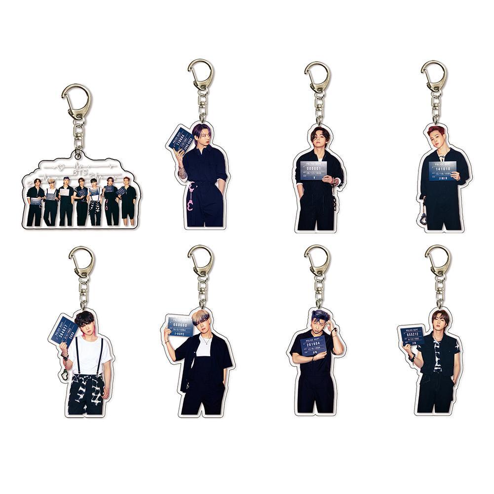 Móc khóa acrylic gắn hình thành viên nhóm BTS Jungkook V Jimin Suga trang trí túi xách