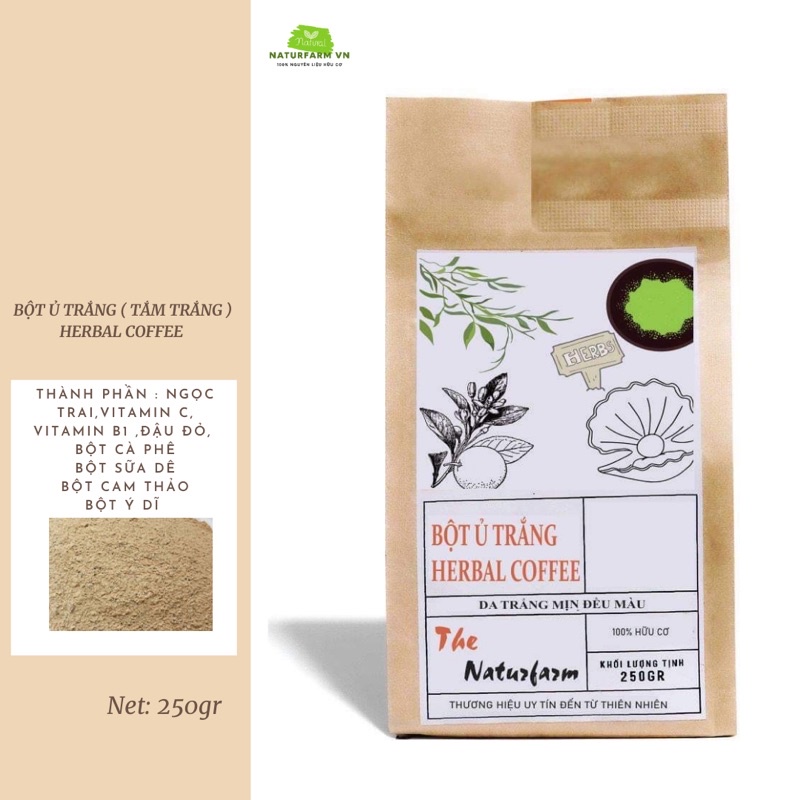 [ Tắm Là Trắng ] Bột ủ trắng body Herbal Coffee 250gr Handmade