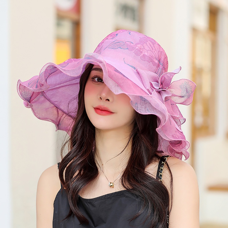 Brroa Phụ Nữ Mùa Hè Oganza Sunhat Cho Tiệc Cưới Giữ Ánh Nắng Mặt Trời Từ Da