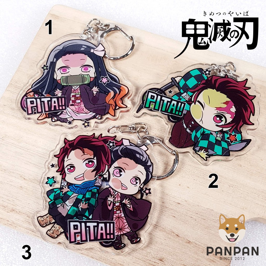 Móc khóa mica Anime Kimetsu no Yaiba PITA!! 7CM (2 lớp Acrylic)