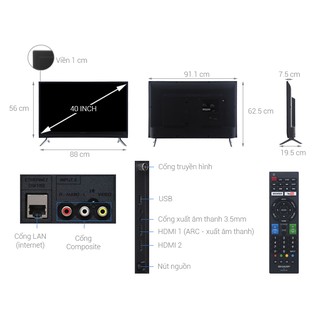 SMART TIVI SHARP 40 INCH LC-40SA5500X
