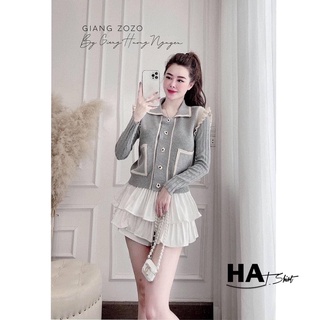Bộ lụa cộc nữ tính, set cộc lụa hoạ tiết hoa kèm quần lụa vàng