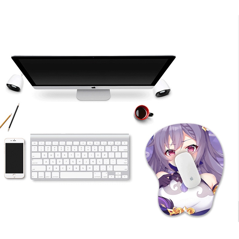 Lót Chuột Máy Tính Anime 3D Kimetsu no Yaiba, Nezuko Đệm Tay Silicon Thiết Kế Độc Đáo, Dễ Thương