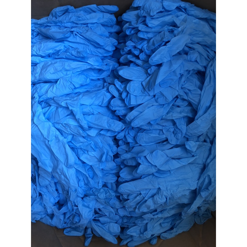 01 ki-lô-gam /240 chiếc / 120 đôi găng tay nitrile cao su nhân tạo, màu xanh, size S M L XL