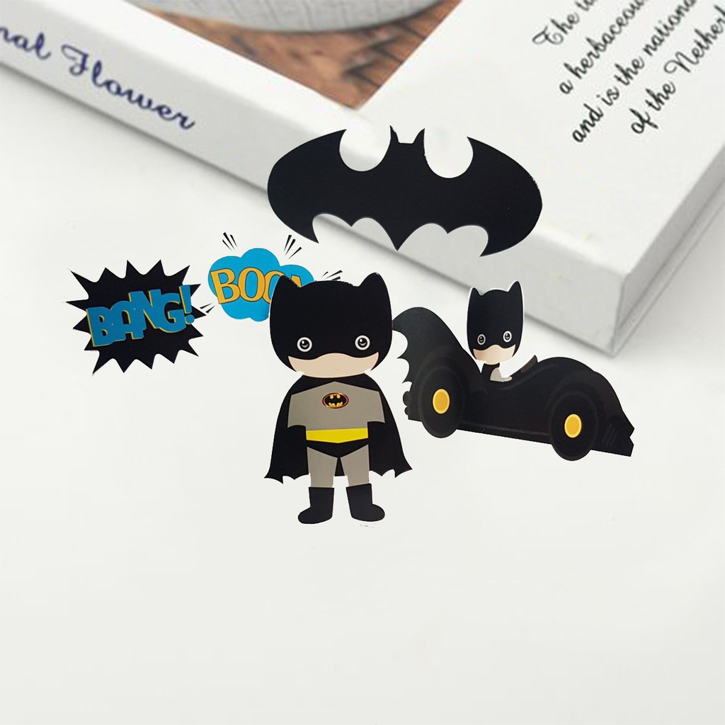 topper cắm bánh [FREESHIP] set cắm giấy nhân vật hoạt hình batman