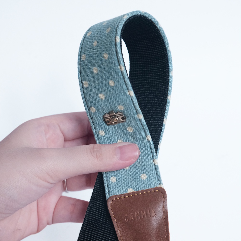 Dây đeo máy ảnh dành cho máy Fuji, Canon, Nikon, Sony - Camera Strap chấm bi - Dây deo máy ảnh Made by Cammix