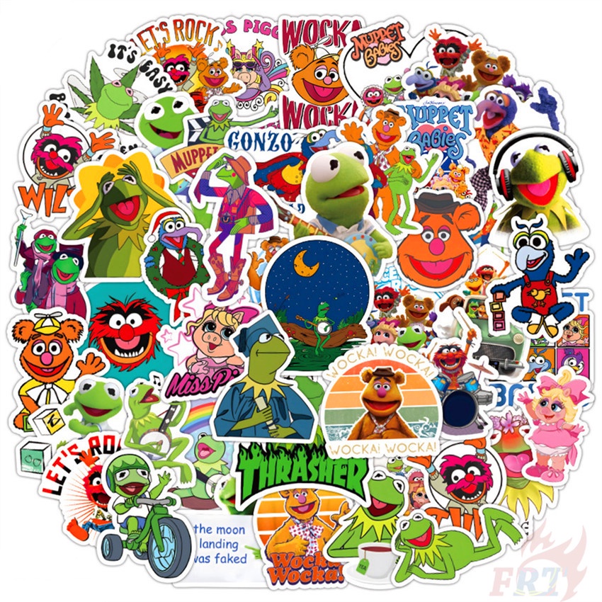 ❉ Miếng Dán Trang Trí Hình Chú Ếch 01 Kermit the Frog ❉ Bộ 50 Miếng Dán Trang Trí Vali Laptop Ván Trượt DIY Thời Trang