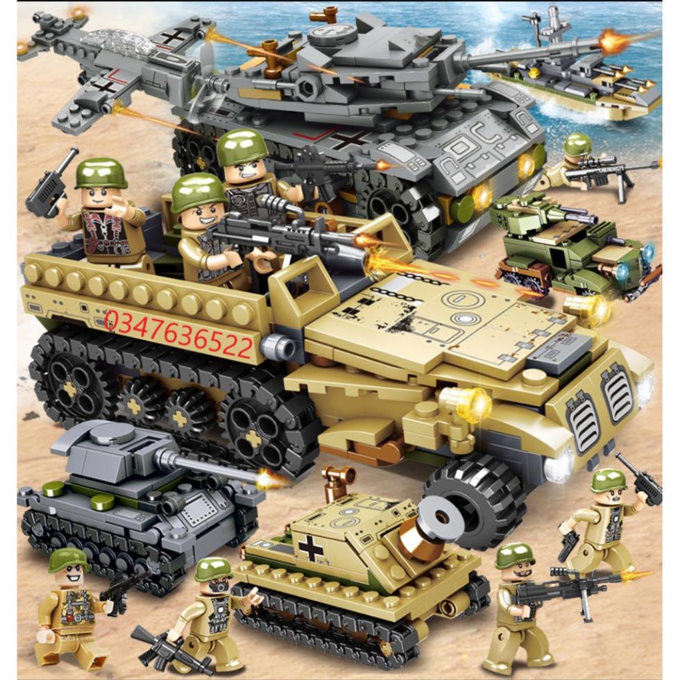 BỘ ĐỒ CHƠI LẮP GHÉP XẾP HÌNH  XE TĂNG, XE BỌC THÉP, XE PHÁO, Đồ chơi lắp ráp oto