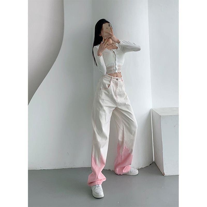 Quần Jean Ống Rộng Lưng Cao 2 Màu Sắc Chọn Lựa Thời Trang Mùa Hè
