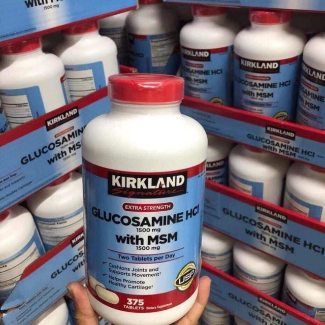 Bổ Khớp Glucosamine HCL 1500mg Kirkland With MSM 1500mg Hộp 375 Viên