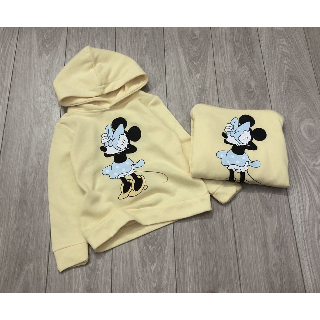 Áo dài tay bé gái -Set 2 áo nỉ hoodie Mickey cho bé trai bé gái size 2-10y