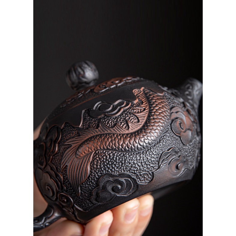 Ấm Tử Nê Khâm Châu Tây Thi Long Ẩn 200 ml (Lọc Tổ Ong)