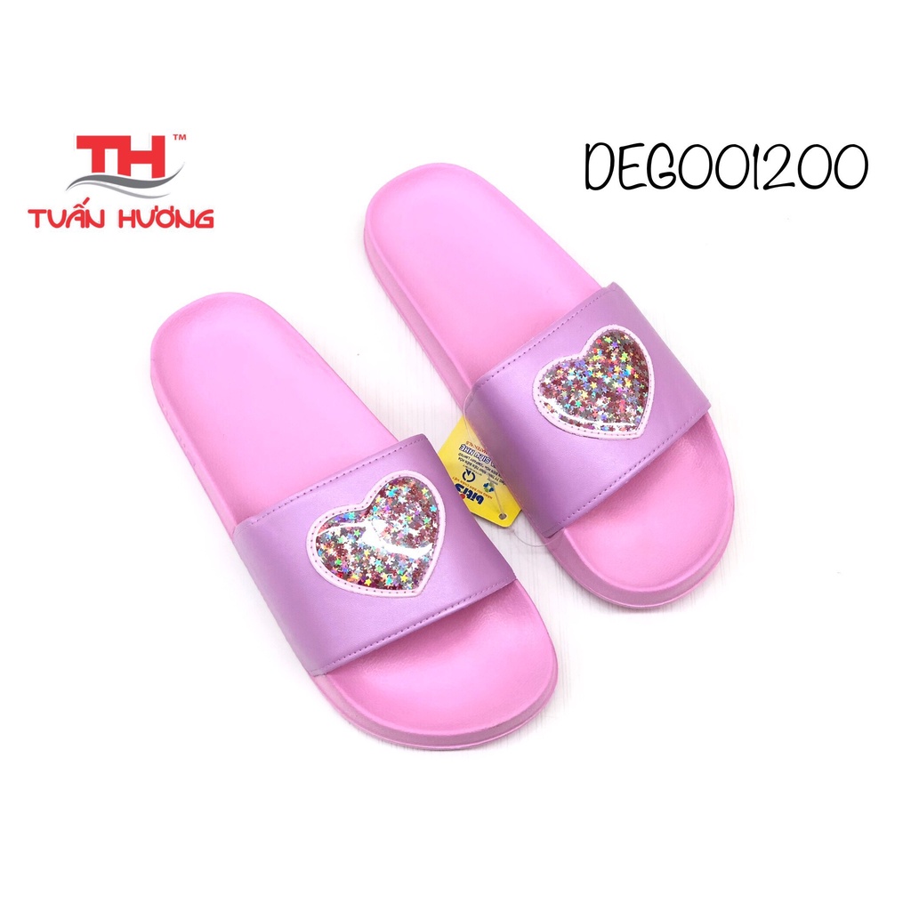 Dép Lê Nữ Bản Ngang Họa Tiết Độc Đáo Lạ Mắt 2 màu Hồng Be Dễ Thương