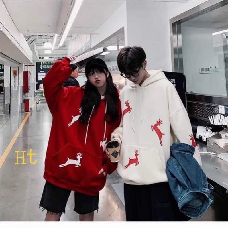 Áo hôdie Cotton tuần lộc toàn thân H2A