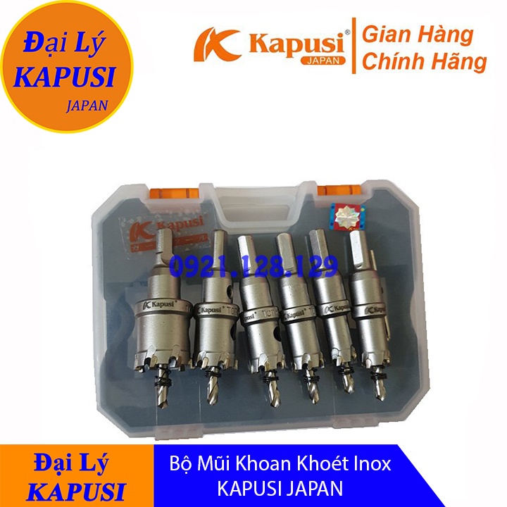 Bộ 6 mũi khoan khoét đa năng Kapusi JAPAN Chuyên Khoét Sắt, Khoét Inox