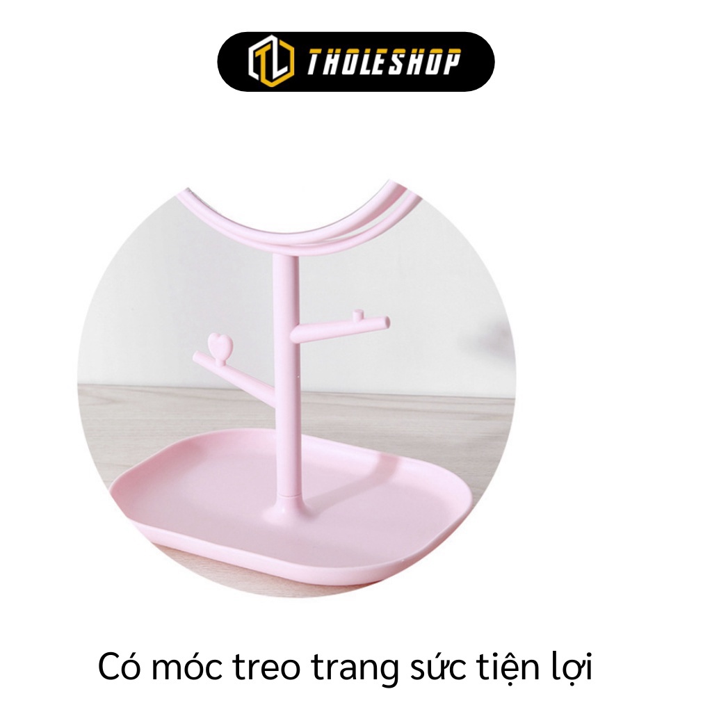 Gương Trang Điểm XẢ TỒN Gương để bàn trang điểm tiện lợi có chỗ để trang sức- gương soi sắc nét 8658