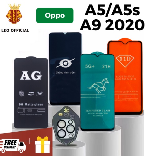 Kính cường lực Oppo A9/A5 2020/A5s Full màn hình màn trong suốt chống xước độ bền cao tặng bộ dán