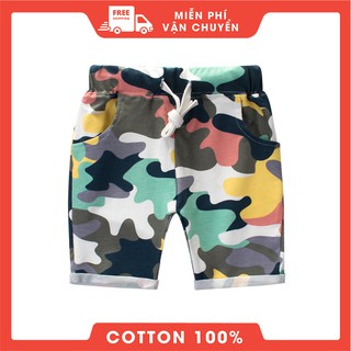 Quần short bé trai cotton 27Kids rằn ri - Quần đùi cho bé Quảng Châu xuất Âu Mỹ