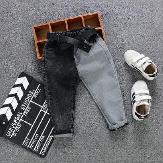 Quần dài vải cotton phối nhung dày thời trang xuân thu 2019 cho bé