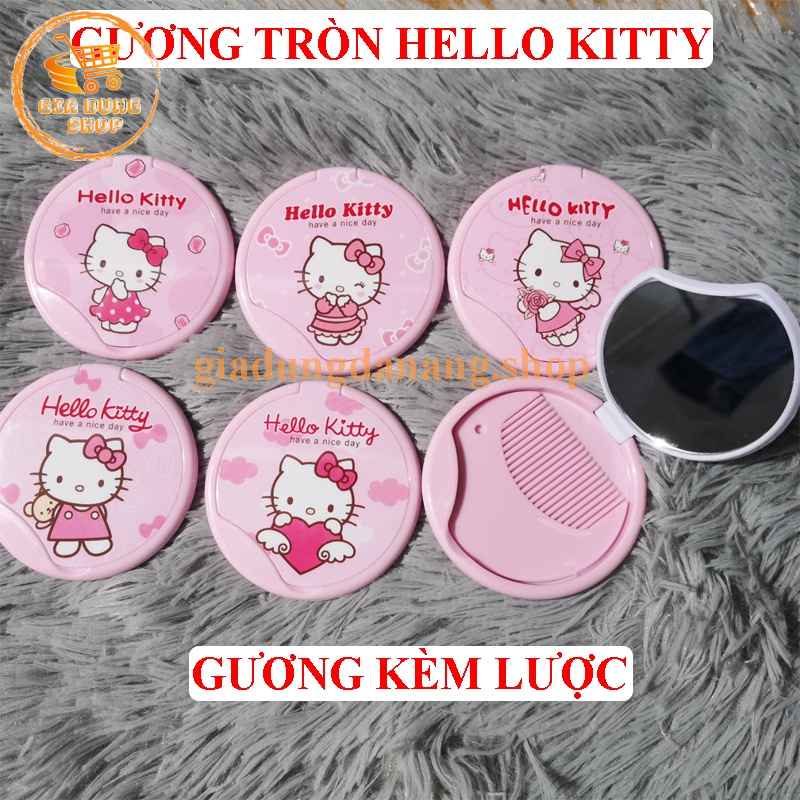 Gương mini kèm lược hoạ tiết hoạt hình dễ thương tiện lợi đem đi du lịch, dùng đi học, đi làm.
