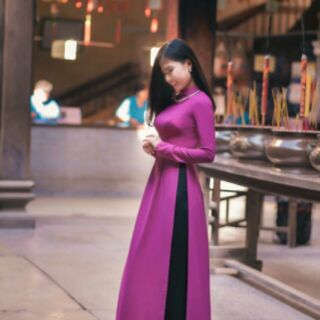 Áo dài lụa trơn