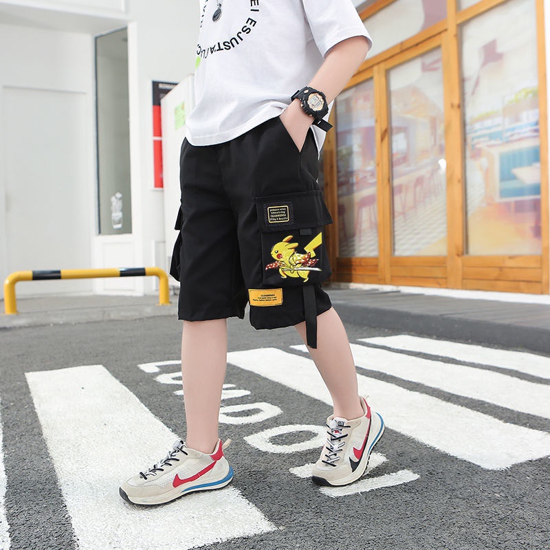 Quần Short Dáng Rộng In Hoạt Hình Pikachu Thời Trang Mùa Hè Mới Cho Bé Trai