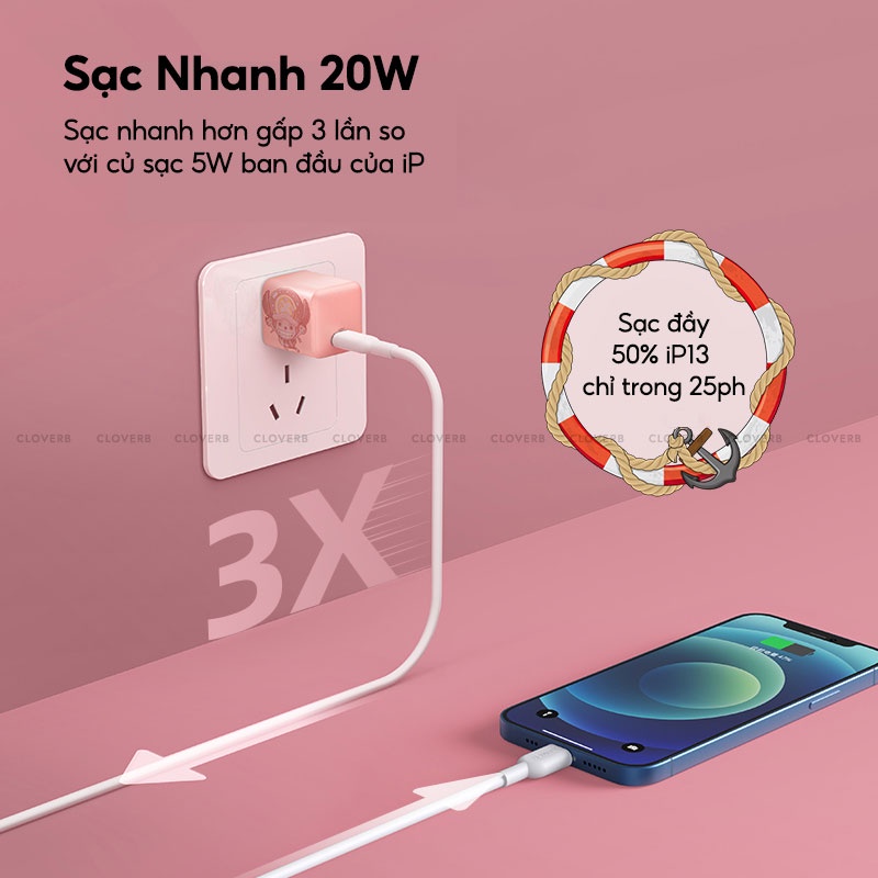 Củ Sạc Nhanh 20w Anker One Piece Thiết Kế Nhỏ Gọn Chip Sạc Thông Minh Ổn Định Không Nóng Bảo Vệ Pin Cho iP 13  Pro Max
