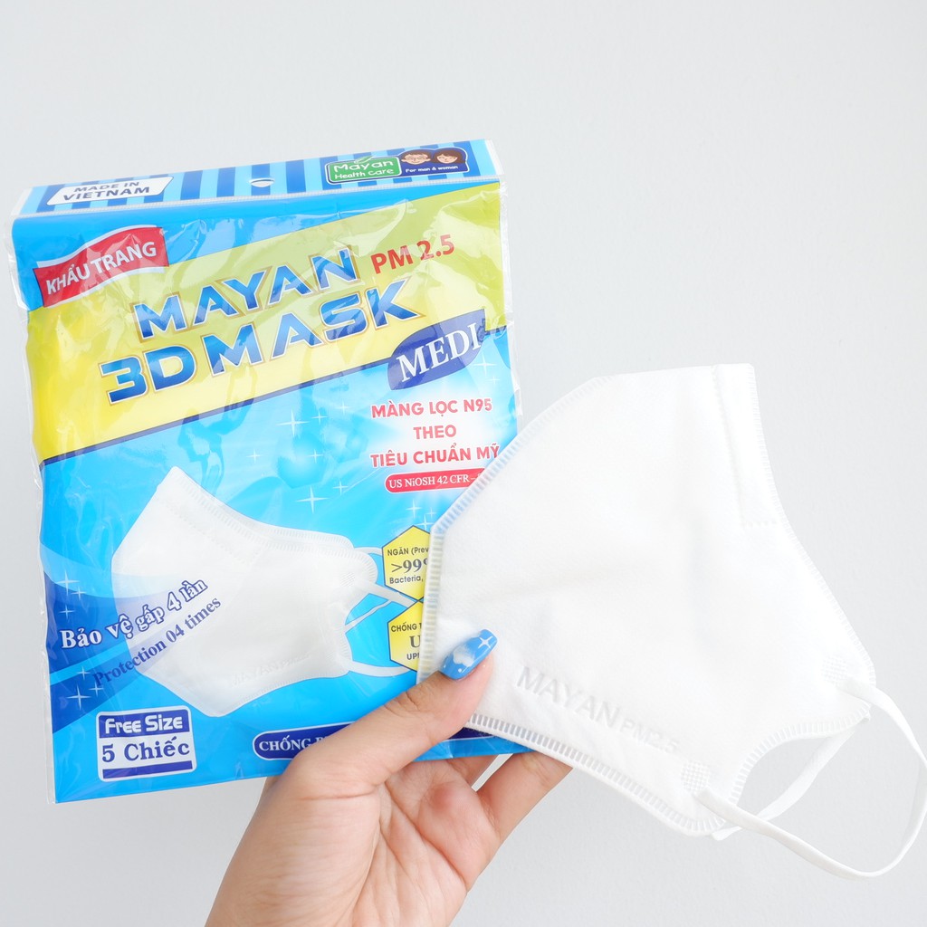 Khẩu trang 3d MAYAN mask Pm 2.5 Medi, màng lọc N95 người lớn trẻ em NPP Shoptido