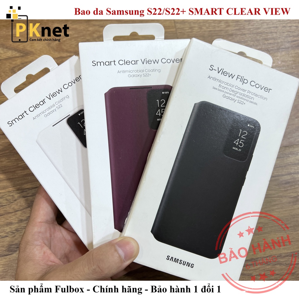 Bao da Samsung S22 Plus/S22 Smart Clear View Chính Hãng SS Việt Nam, Fullbox, Nguyên seal [Bảo hành 6 tháng 1 đổi 1]