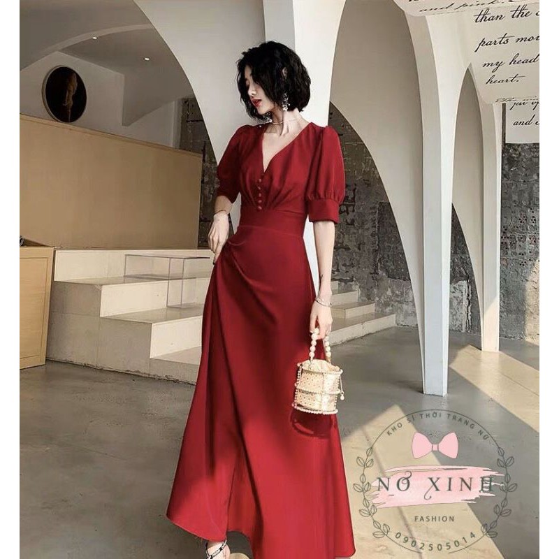 Váy Maxi Tay Phồng Cao Cấp Loại 1 Có Size M-L-XL-XXL ❤ ( kèm ảnh + video thật )