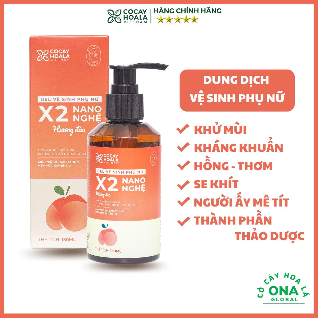 Dung Dịch Vệ Sinh Phụ Nữ Thảo Dược Hồng Mịn Se Khít Gel X2 Nano Nghệ