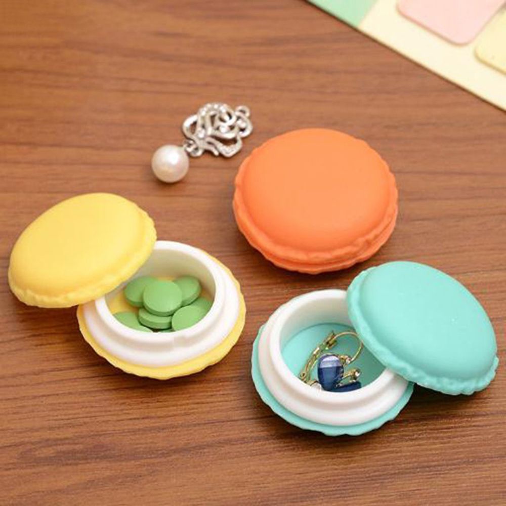 Hộp đựng đồ trang sức hình chiếc bánh macaron màu sắc kẹo ngọt đáng yêu
