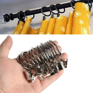 Set 10 khoen tròn treo rèm bằng thép không gỉ và sắt kiểu dáng tiện dụng