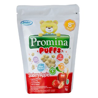 Bánh ăn dặm cho bé vị dâu tây và táo Promina-Puffs