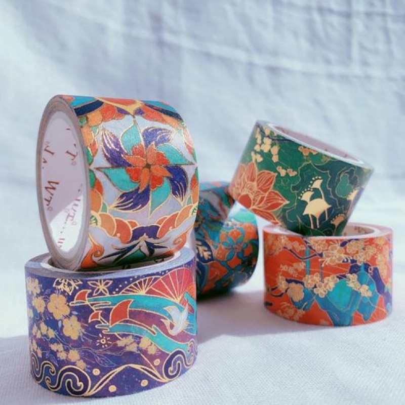 (Chiết theo chu kỳ) 5 mẫu băng dính washi tape hoạ tiết rực rỡ độc đáo Eastern Fresco